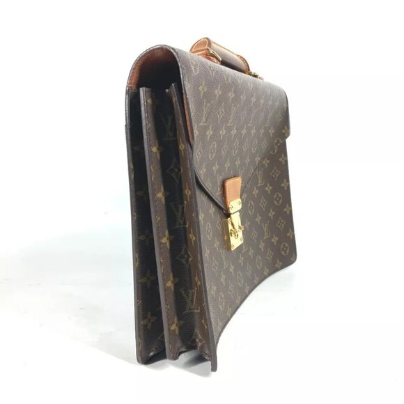 LOUIS VUITTON M53331 Monogram Serviette Conseiller Document Case Hand Bag - Picture 10 of 16